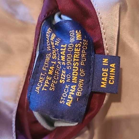 Alpha Industries Pink Maroon Bomber Jacket, Sz S - Picture 6 of 9